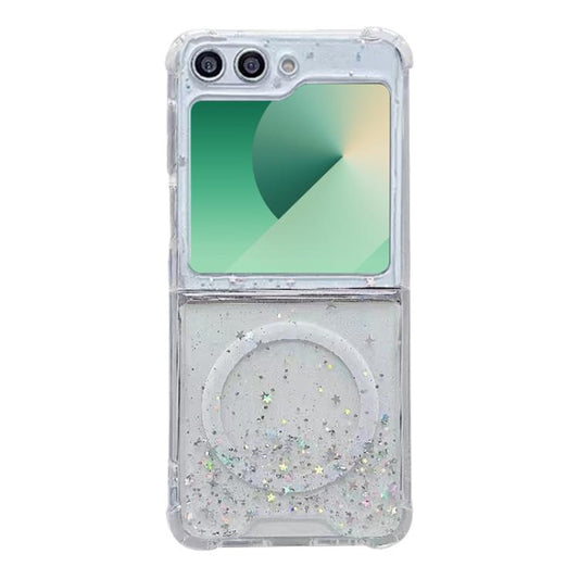 For Samsung Galaxy Z Flip5 Magsafe Glitter TPU Phone Case(White) - Galaxy Z Flip5 Cases by buy2fix | Online Shopping UK | buy2fix