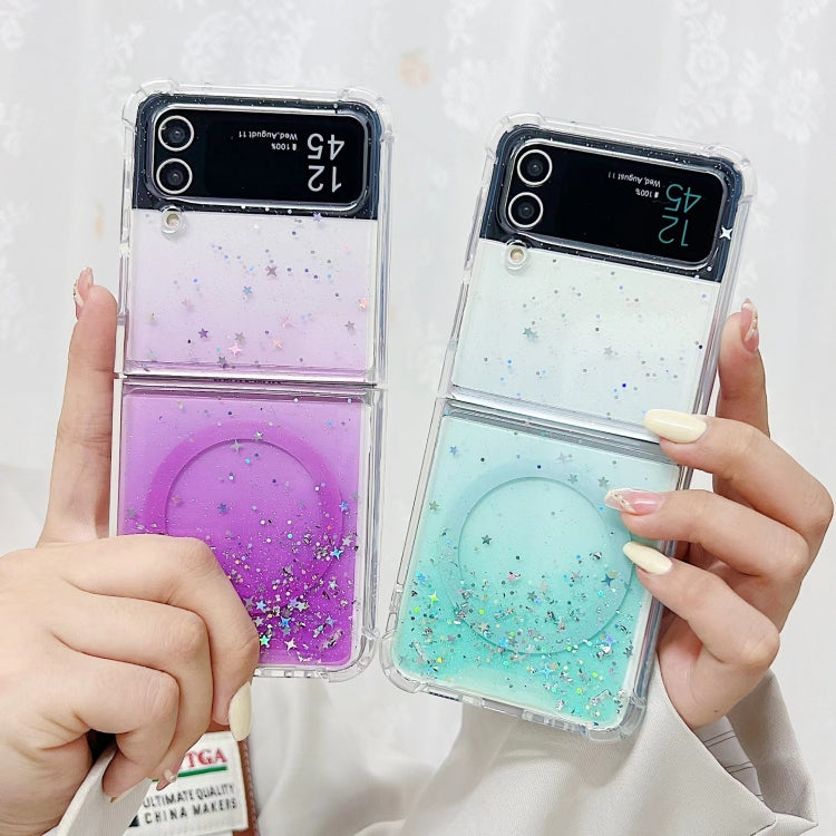 For Samsung Galaxy Z Flip3  Magsafe Glitter TPU Phone Case(Green) - Galaxy Phone Cases by buy2fix | Online Shopping UK | buy2fix