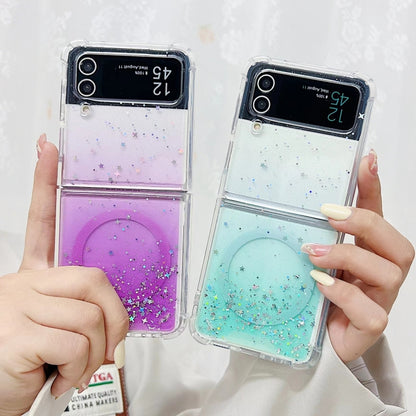 For Samsung Galaxy Z Flip3 Magsafe Glitter TPU Phone Case(White) by buy2fix