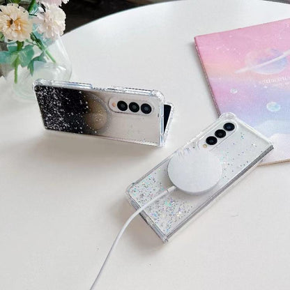For Samsung Galaxy Z Fold3 Magsafe Glitter TPU Phone Protective Case(White) by buy2fix