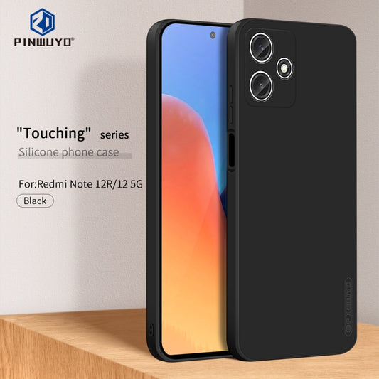 For Xiaomi Redmi 12 5G / Poco M6 Pro PINWUYO Sense Series Liquid Silicone TPU Phone Case(Black) - Xiaomi Cases by PINWUYO | Online Shopping UK | buy2fix