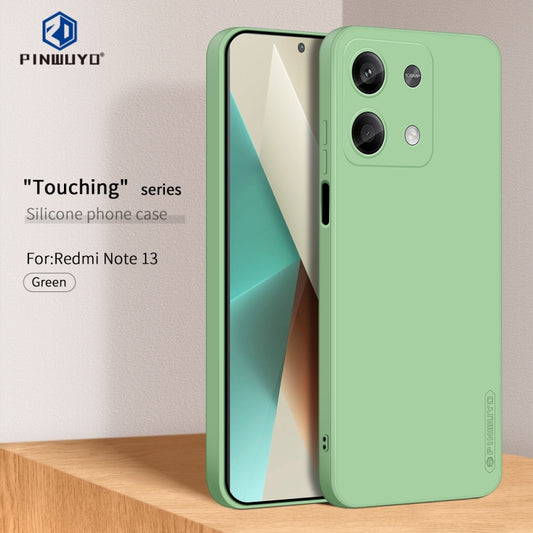 For Xiaomi Redmi Note 13 5G PINWUYO Sense Series Liquid Silicone TPU Phone Case(Green) - Xiaomi Cases by PINWUYO | Online Shopping UK | buy2fix