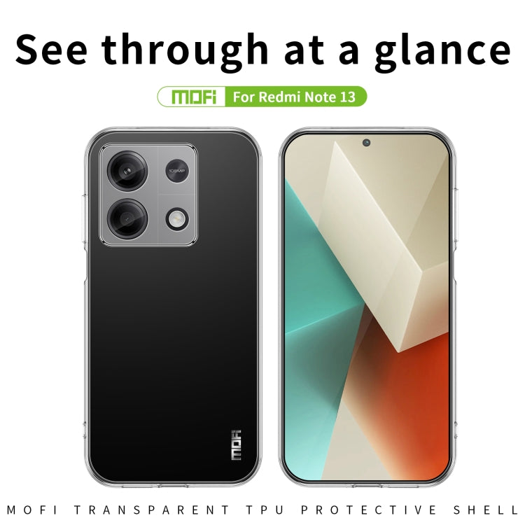 For Xiaomi Redmi Note 13 5G MOFI Ming Series Ultra-thin TPU Phone Case(Transparent) - Xiaomi Cases by MOFI | Online Shopping UK | buy2fix