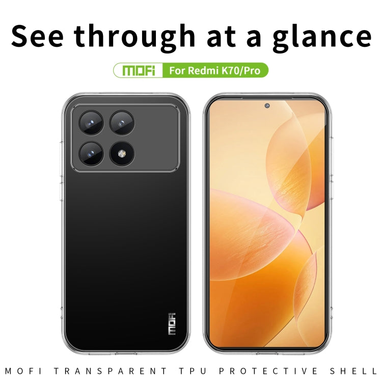 For Xiaomi Redmi K70 / K70 Pro MOFI Ming Series Ultra-thin TPU Phone Case(Transparent) - Xiaomi Cases by MOFI | Online Shopping UK | buy2fix
