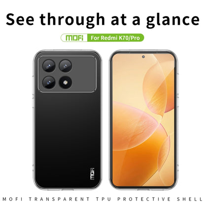 For Xiaomi Redmi K70 / K70 Pro MOFI Ming Series Ultra-thin TPU Phone Case(Transparent) - Xiaomi Cases by MOFI | Online Shopping UK | buy2fix