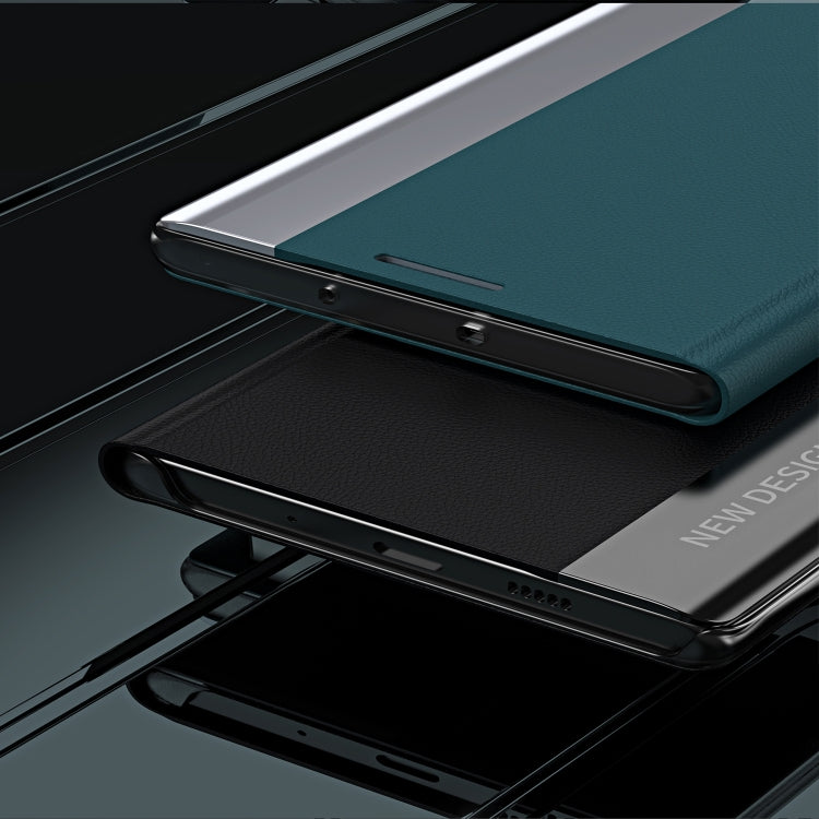 For Samsung Galaxy M34 5G Side Electroplated Adsorption Leather Phone Case(Graphite Black) by buy2fix