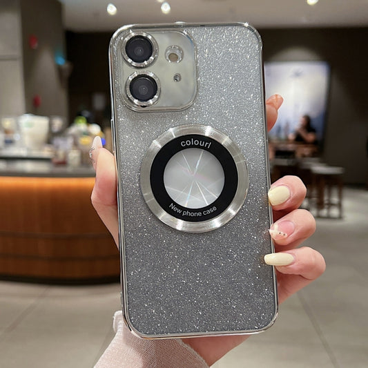 For iPhone 11 Gradient Glitter Electroplating MagSafe TPU Phone Case(Silver) by buy2fix