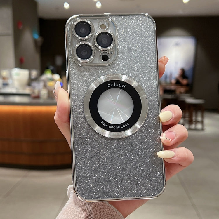 For iPhone 16 Pro Gradient Glitter Electroplating MagSafe TPU Phone Case(Silver) by buy2fix