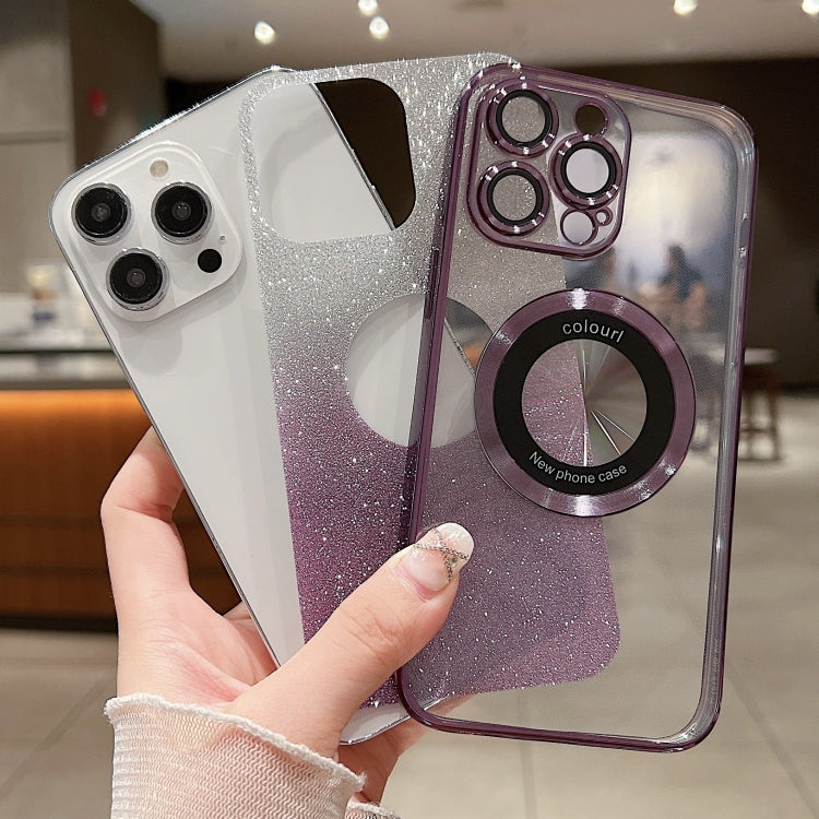 For iPhone 11 Pro Gradient Glitter Electroplating MagSafe TPU Phone Case(Green) by buy2fix
