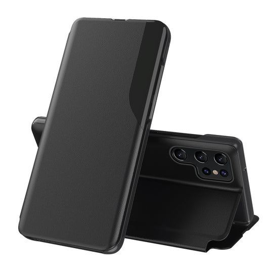 For Samsung Galaxy S24 Ultra 5G Attraction Flip Holder Leather Phone Case(Black)