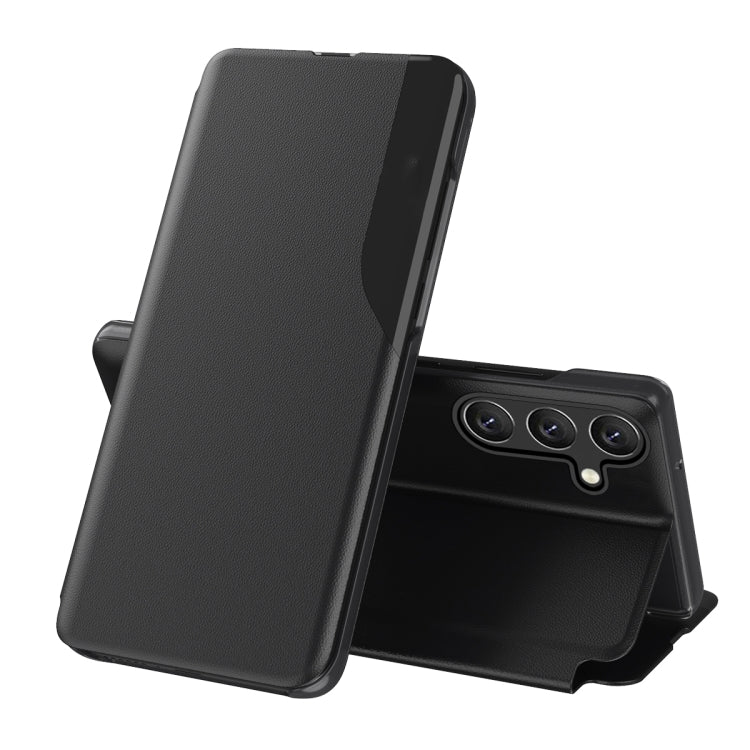 For Samsung Galaxy S25 5G Attraction Flip Holder Leather Phone Case(Black) by buy2fix