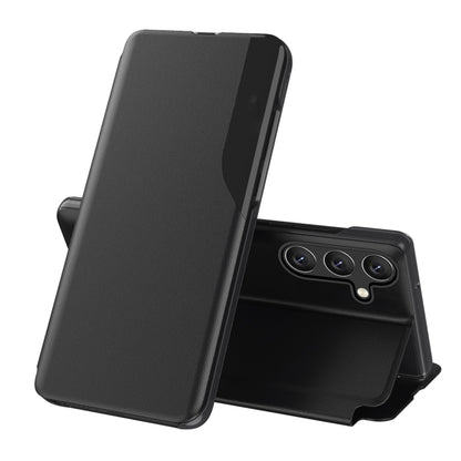For Samsung Galaxy S25 5G Attraction Flip Holder Leather Phone Case(Black) by buy2fix