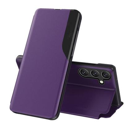 For Samsung Galaxy S25 5G Attraction Flip Holder Leather Phone Case(Violet) by buy2fix