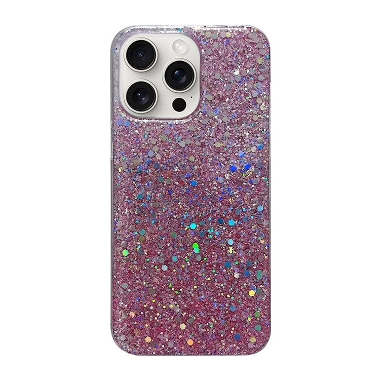 For iPhone 16 Pro Glitter Sequins Epoxy TPU Phone Case(Pink) by buy2fix