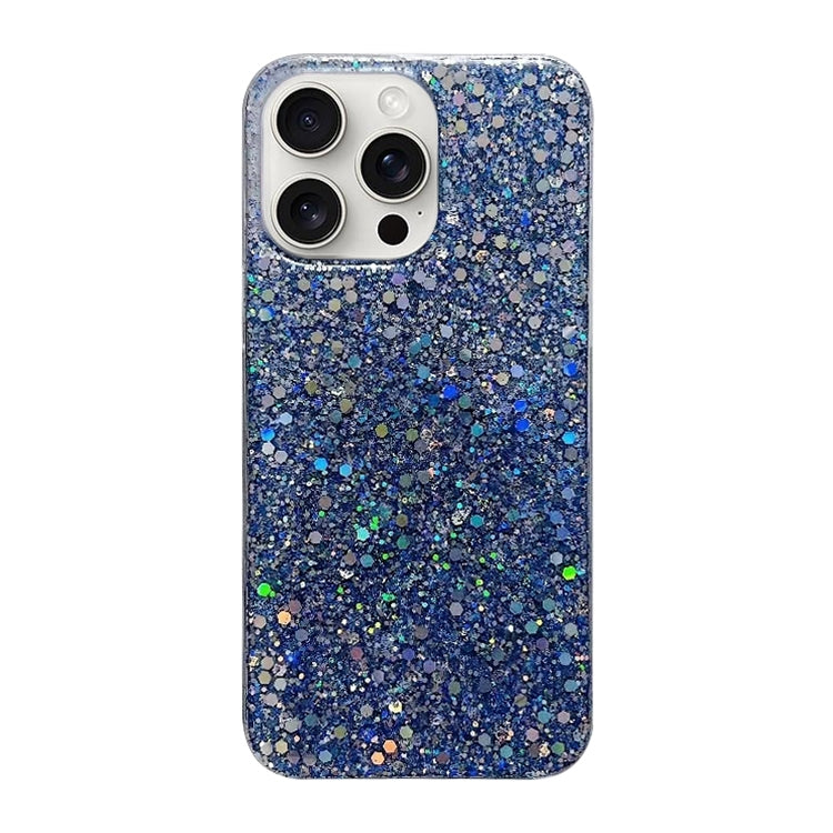 For iPhone 16 Pro Glitter Sequins Epoxy TPU Phone Case(Blue) by buy2fix