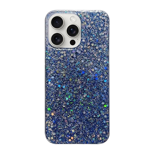 For iPhone 16 Pro Glitter Sequins Epoxy TPU Phone Case(Blue) by buy2fix