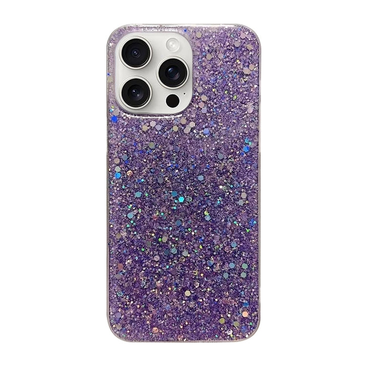 For iPhone 16 Pro Glitter Sequins Epoxy TPU Phone Case(Purple) by buy2fix