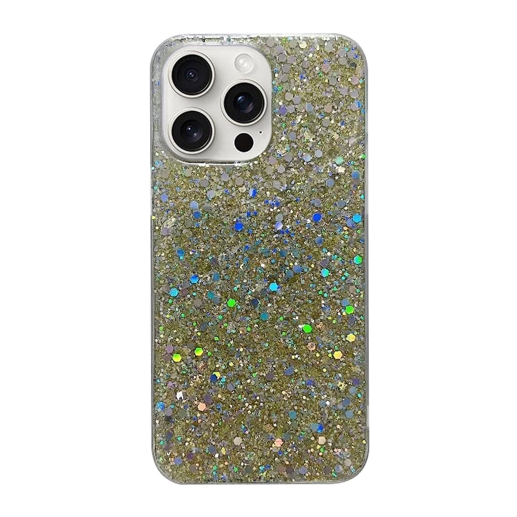 For iPhone 16 Pro Glitter Sequins Epoxy TPU Phone Case(Gold) by buy2fix
