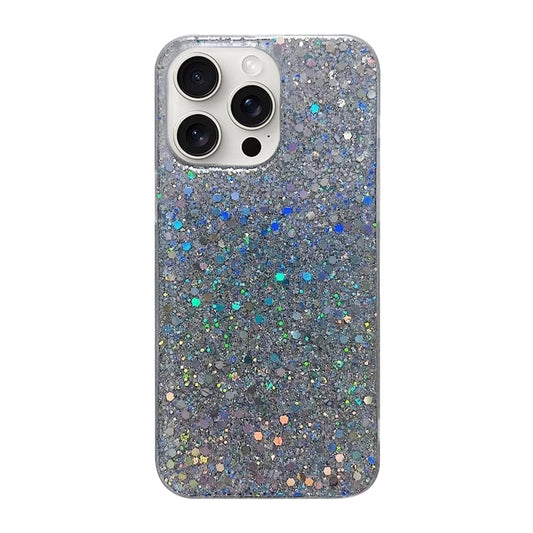 For iPhone 16 Pro Glitter Sequins Epoxy TPU Phone Case(Silver) by buy2fix