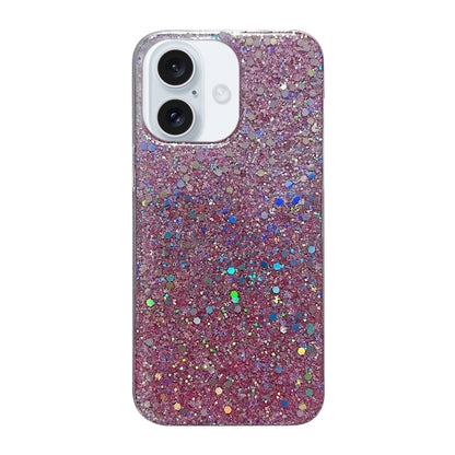 For iPhone 16 Plus Glitter Sequins Epoxy TPU Phone Case(Pink) by buy2fix