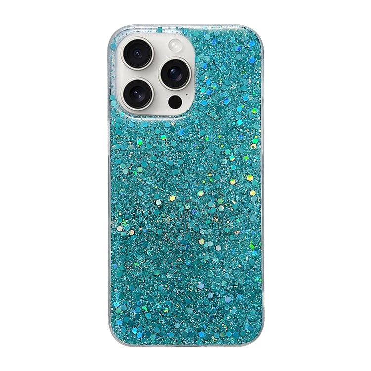 For iPhone 16 Pro Max Glitter Sequins Epoxy TPU Phone Case(Green) by buy2fix