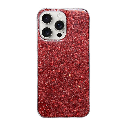 For iPhone 16 Pro Max Glitter Sequins Epoxy TPU Phone Case(Red) by buy2fix