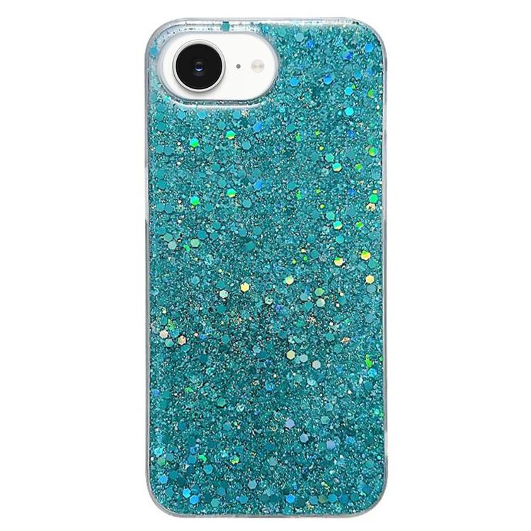 For iPhone 16e Glitter Sequins Epoxy TPU Phone Case(Green) - iPhone 16e Cases by buy2fix | Online Shopping UK | buy2fix
