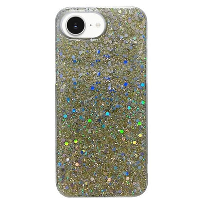 For iPhone 16e Glitter Sequins Epoxy TPU Phone Case(Gold) - iPhone 16e Cases by buy2fix | Online Shopping UK | buy2fix