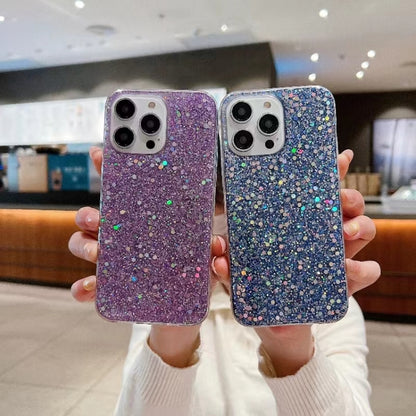For iPhone 16e Glitter Sequins Epoxy TPU Phone Case(Blue) - iPhone 16e Cases by buy2fix | Online Shopping UK | buy2fix