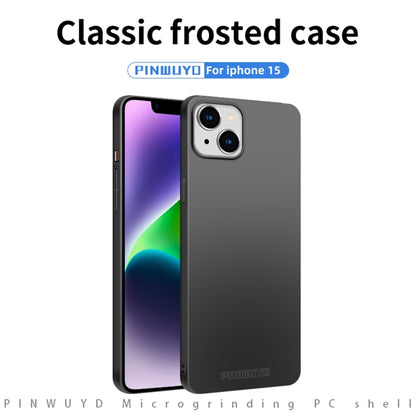 For iPhone 15 PINWUYO Micro-Frosted PC Ultra-thin Hard Phone Case with Magsafe Magnetic Ring(Gold) - iPhone 15 Cases by PINWUYO | Online Shopping UK | buy2fix