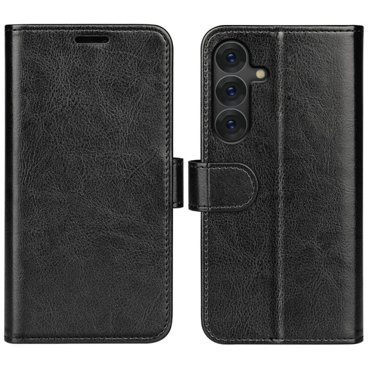 For Samsung Galaxy S25 5G R64 Texture Horizontal Flip Leather Phone Case(Black) by buy2fix