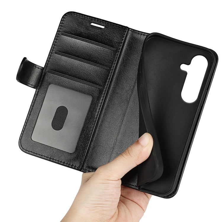 For Samsung Galaxy S25 5G R64 Texture Horizontal Flip Leather Phone Case(Black) by buy2fix