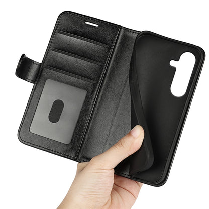 For Samsung Galaxy S25 5G R64 Texture Horizontal Flip Leather Phone Case(Black) by buy2fix