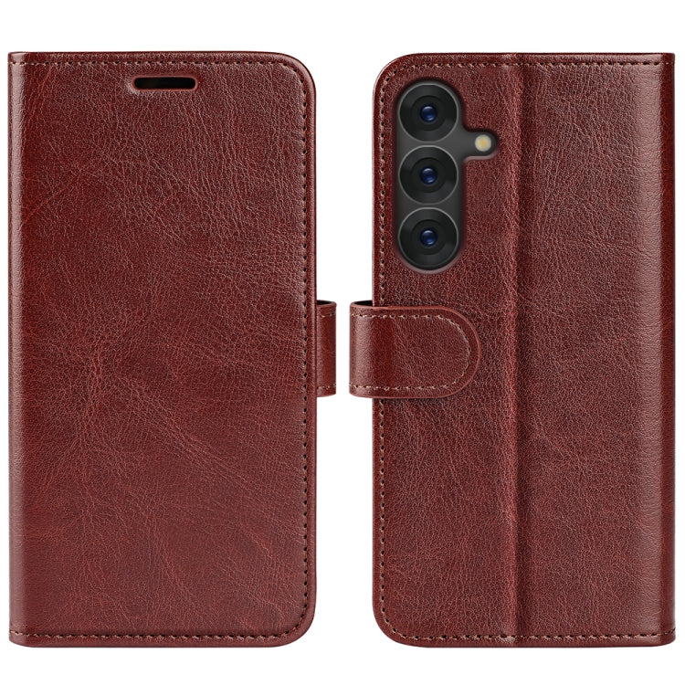 For Samsung Galaxy S25 5G R64 Texture Horizontal Flip Leather Phone Case(Brown) by buy2fix