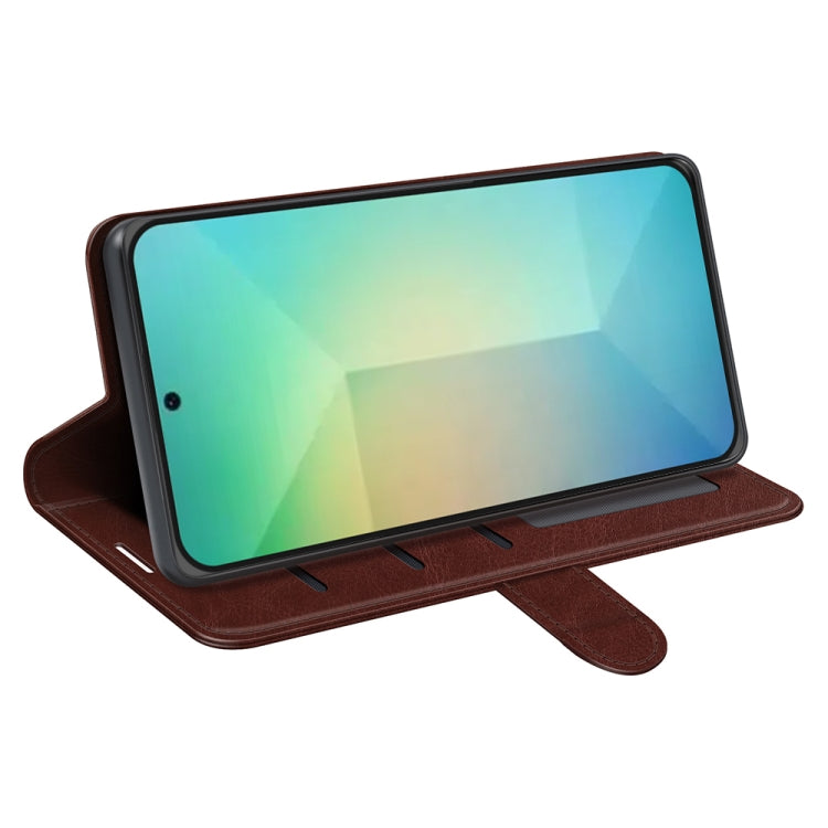 For Samsung Galaxy S25 5G R64 Texture Horizontal Flip Leather Phone Case(Brown) by buy2fix