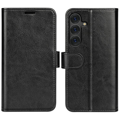 For Samsung Galaxy S25+ 5G R64 Texture Horizontal Flip Leather Phone Case(Black) by buy2fix