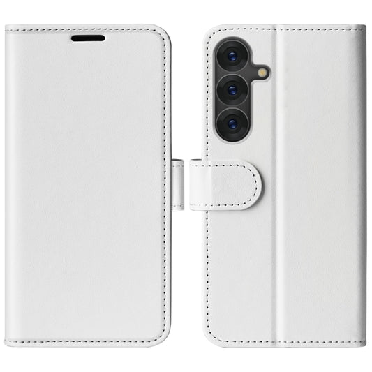 For Samsung Galaxy S25+ 5G R64 Texture Horizontal Flip Leather Phone Case(White) by buy2fix