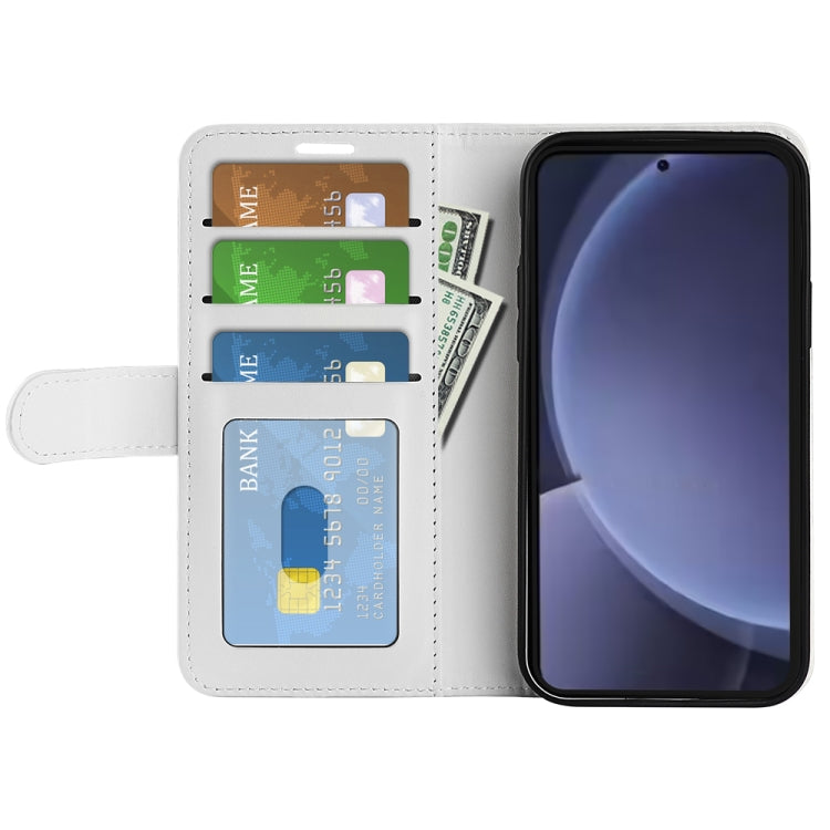 For Samsung Galaxy S25+ 5G R64 Texture Horizontal Flip Leather Phone Case(White) by buy2fix
