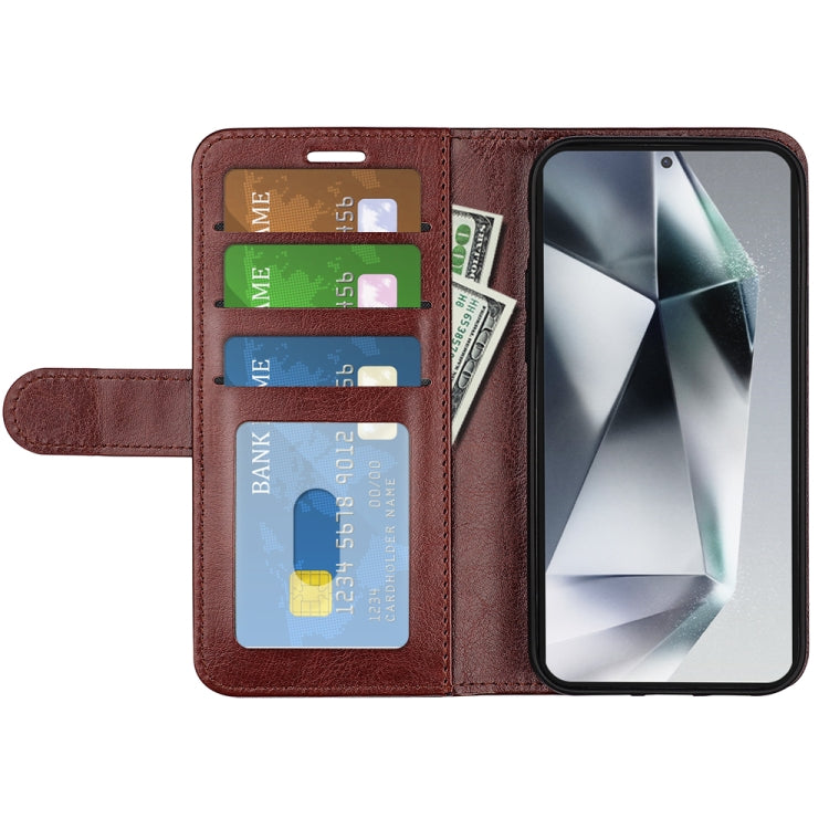 For Samsung Galaxy S25 Ultra 5G R64 Texture Horizontal Flip Leather Phone Case(Brown) by buy2fix