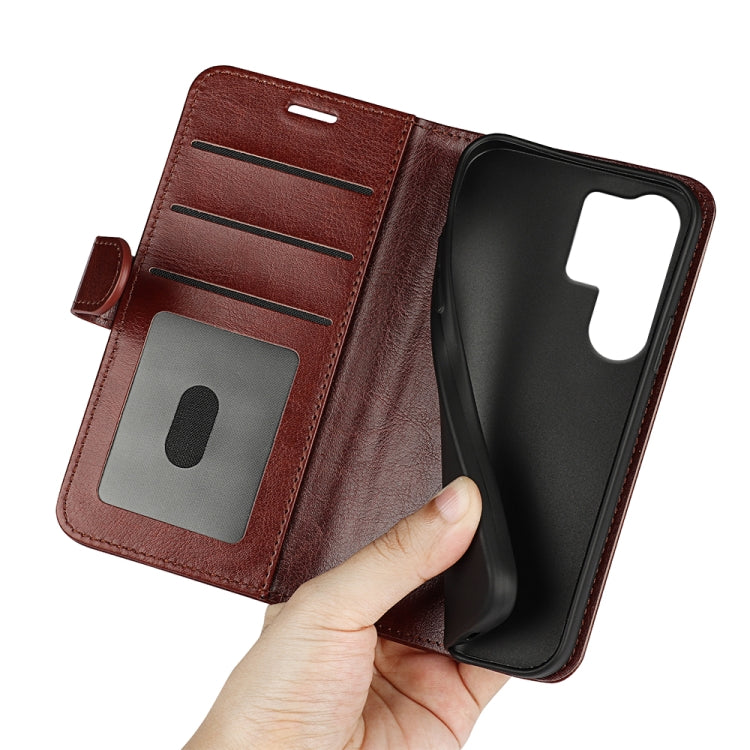 For Samsung Galaxy S25 Ultra 5G R64 Texture Horizontal Flip Leather Phone Case(Brown) by buy2fix