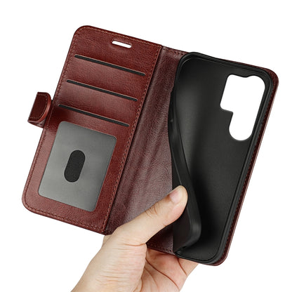For Samsung Galaxy S25 Ultra 5G R64 Texture Horizontal Flip Leather Phone Case(Brown) by buy2fix