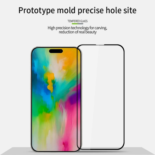 For iPhone 16 Pro PINWUYO 9H 2.5D Full Screen Tempered Glass Film(Black) - iPhone 16 Pro Tempered Glass by PINWUYO | Online Shopping UK | buy2fix