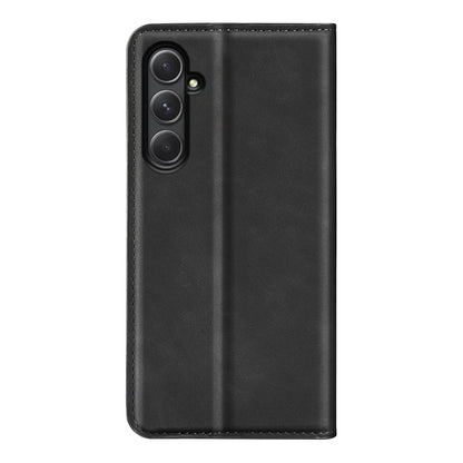 For Samsung Galaxy A55 Retro-skin Magnetic Suction Leather Phone Case(Black) by buy2fix