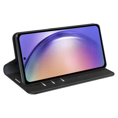 For Samsung Galaxy A55 Retro-skin Magnetic Suction Leather Phone Case(Black) by buy2fix