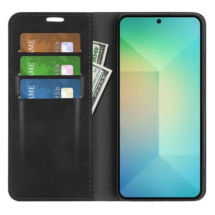 For Samsung Galaxy S25 5G Retro-skin Magnetic Suction Leather Phone Case(Black) by buy2fix