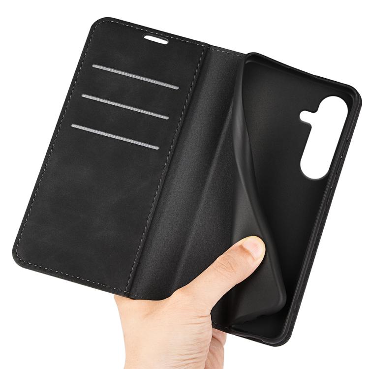 For Samsung Galaxy S25 5G Retro-skin Magnetic Suction Leather Phone Case(Black) by buy2fix