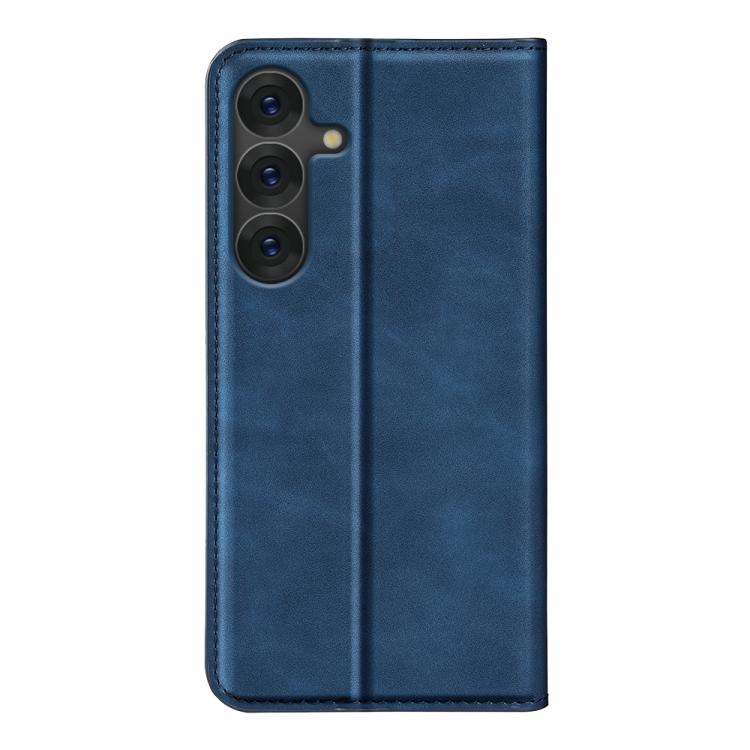 For Samsung Galaxy S25 5G Retro-skin Magnetic Suction Leather Phone Case(Dark Blue) by buy2fix