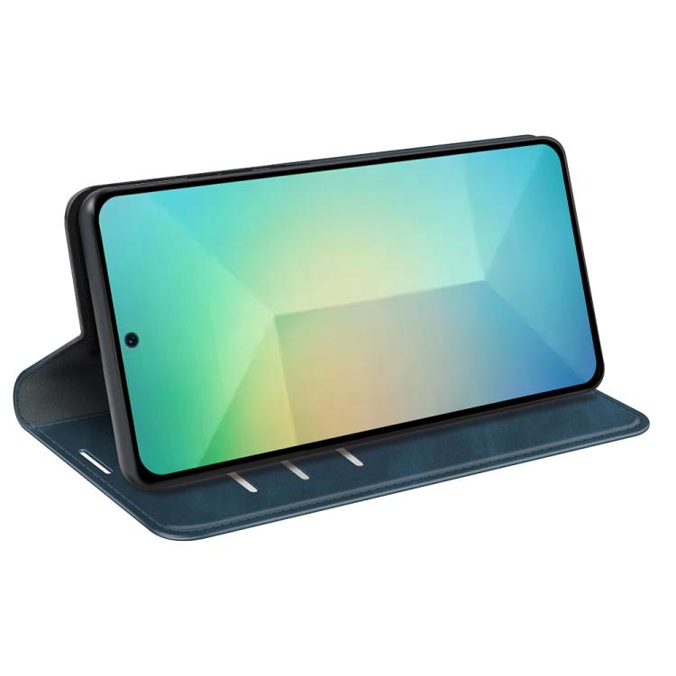 For Samsung Galaxy S25 5G Retro-skin Magnetic Suction Leather Phone Case(Dark Blue) by buy2fix