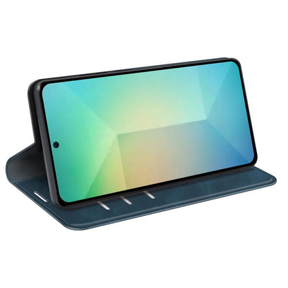 For Samsung Galaxy S25 5G Retro-skin Magnetic Suction Leather Phone Case(Dark Blue) by buy2fix