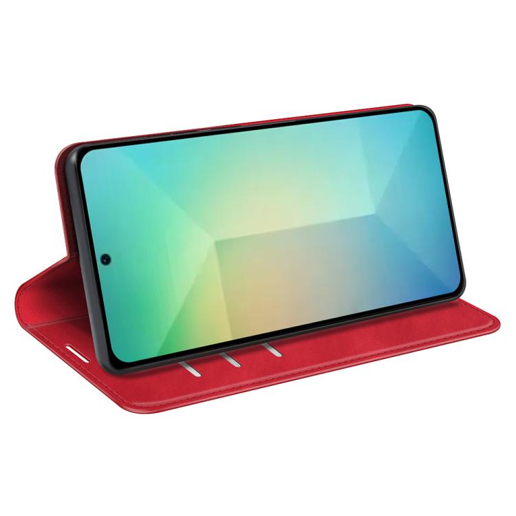 For Samsung Galaxy S25 5G Retro-skin Magnetic Suction Leather Phone Case(Red) by buy2fix